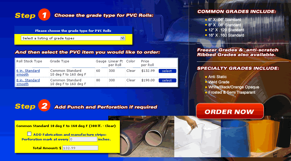 Wide Selection of Bulk Rolls - Select from our drop down list or from our standard types