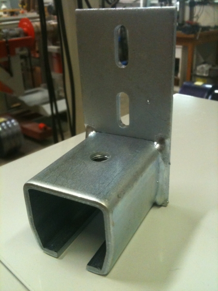 Stock Wall Mount Track End Stop - Allows Perpendicular Track to Attach Against Wall