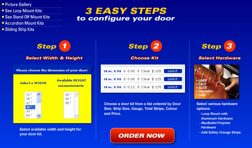 Strip Doors - 3 easy steps to configure your strip door