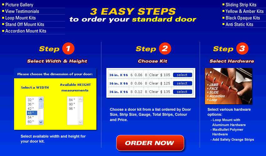 Strip Doors - 3 easy steps to configure your strip door