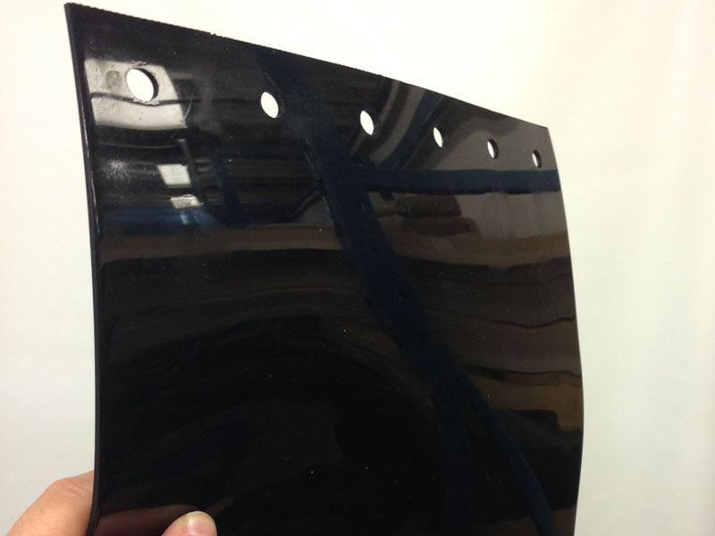 X90 in Vinyl Strip Door Curtain 42 in Black Opaque Hardware Included