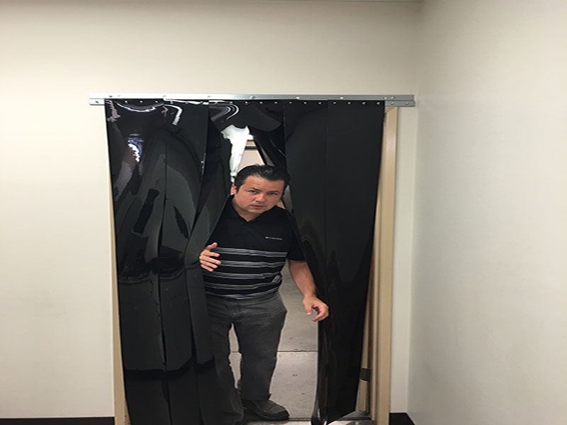 X90 in Vinyl Strip Door Curtain 42 in Black Opaque Hardware Included X90 in Vinyl Strip Door Curtain 42 in Black Opaque Hardware Included