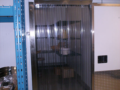 Strip Door - 34 in. X 84 in. Clear Ribbed Low Temp - Strip-Curtains.com