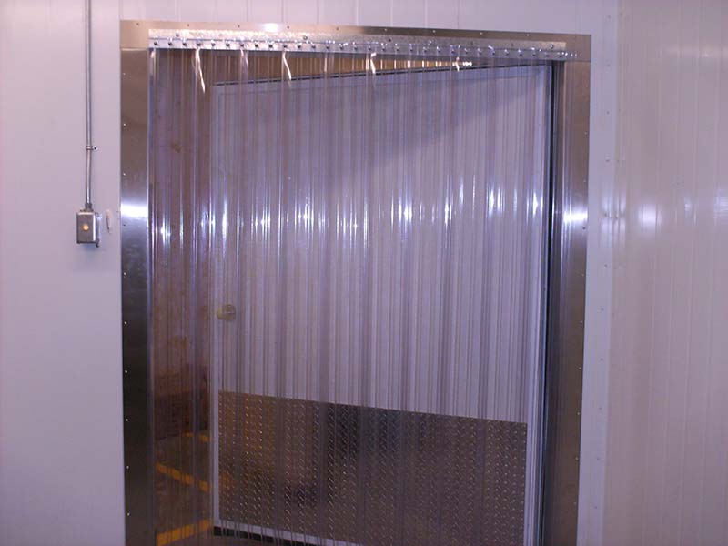 Strip-Curtains.com: Strip Door Curtain ANTI Scratch 8 in width X 90 in. strips with 50% overlap Hardware included 6 ft RIBBED 72 in. 7ft 6 in height common door kit 